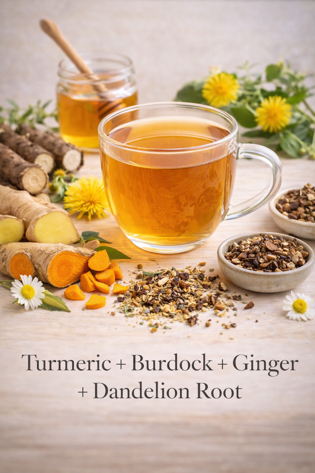 Turmeric + Burdock Root + Ginger + Dandelion Root Tonic