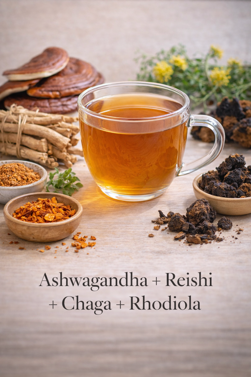 Ashwagandha + Reishi + Chaga + Rhodiola Tonic